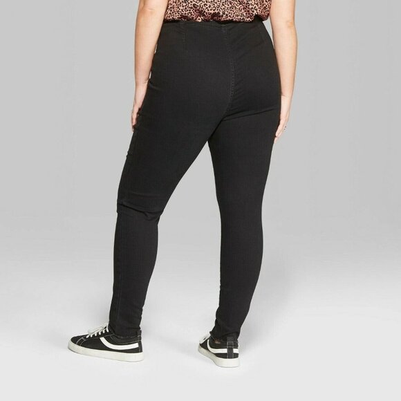 Wild Fable Black Lace Up Skinny Jeans Raw Hem Goth Punk Emo Metal Grunge Size 8 - Picture 3 of 9